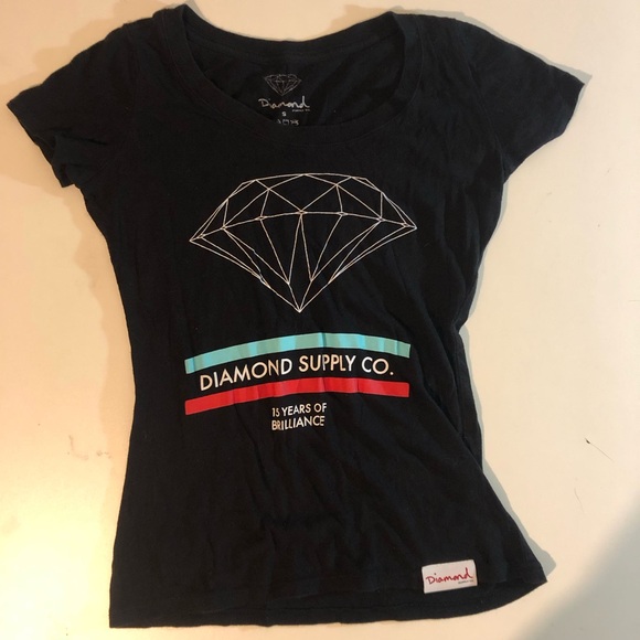 Diamond Supply Co Short Sleeve Tee Womens Size Small Black - Picture 1 of 9